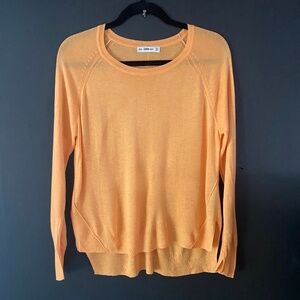 ZARA KNIT Cantaloupe Orange Long Sleeve Lightweight Sweater Size Medium